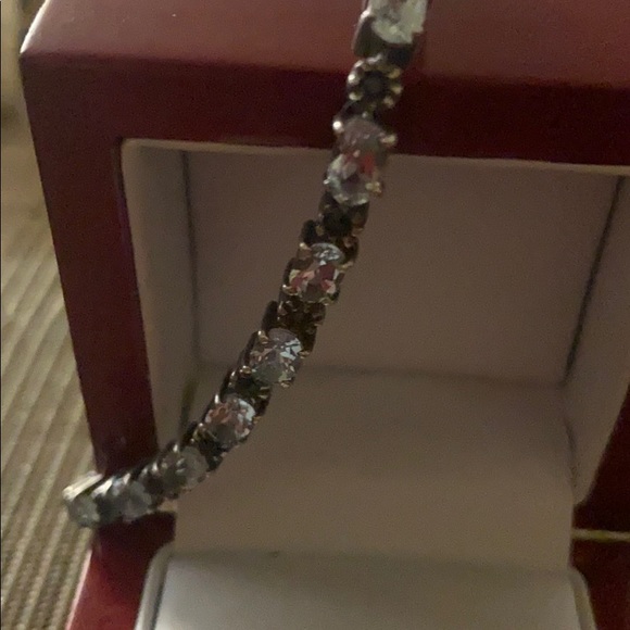 Ss  blue topaz and sapphire stone bracelet - Picture 2 of 6